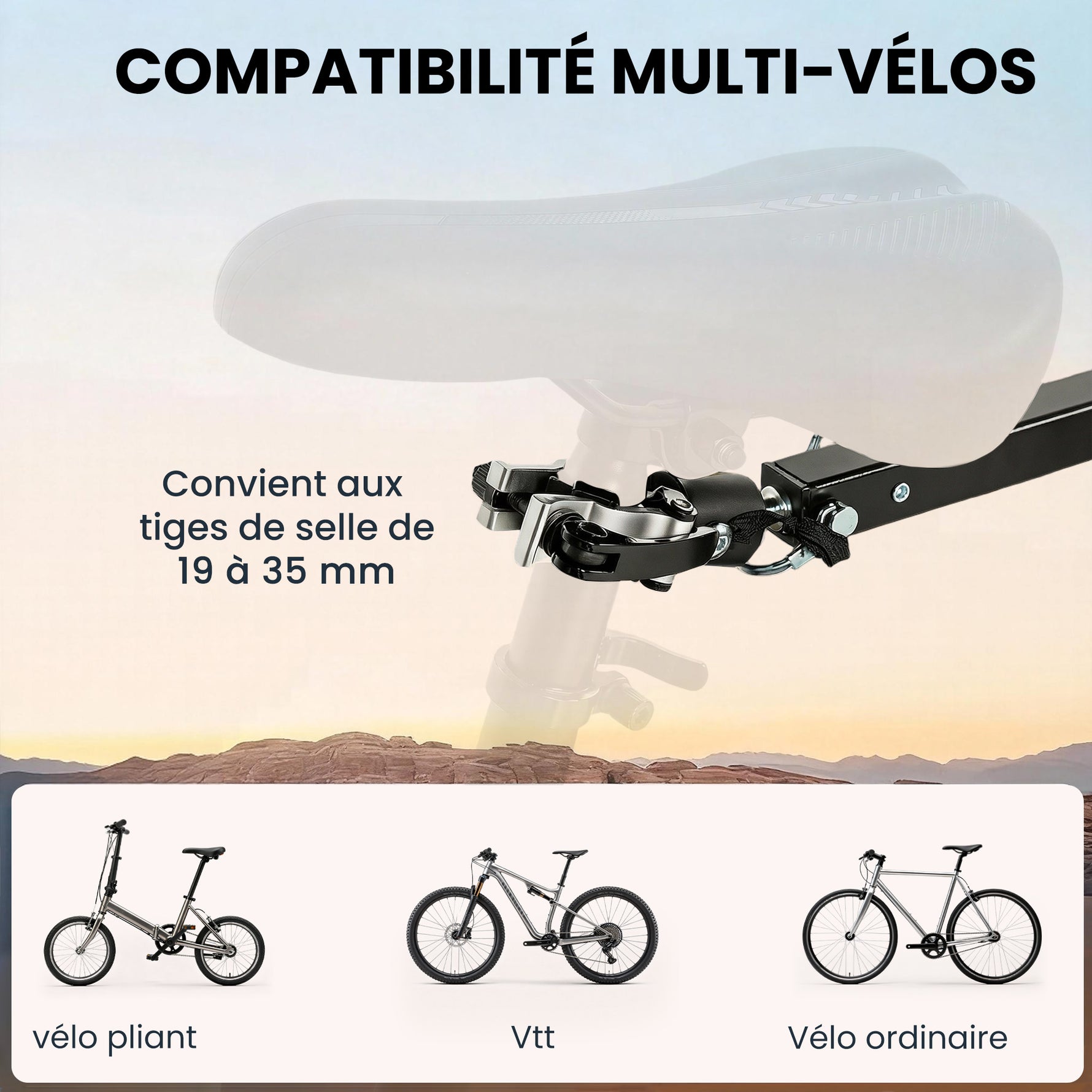 Remorque Vélo Cargo Chariot de Transport Pliable Caisse Plastique 65L Couvercle Dégagement Rapide 145x51,5x72cm Noir