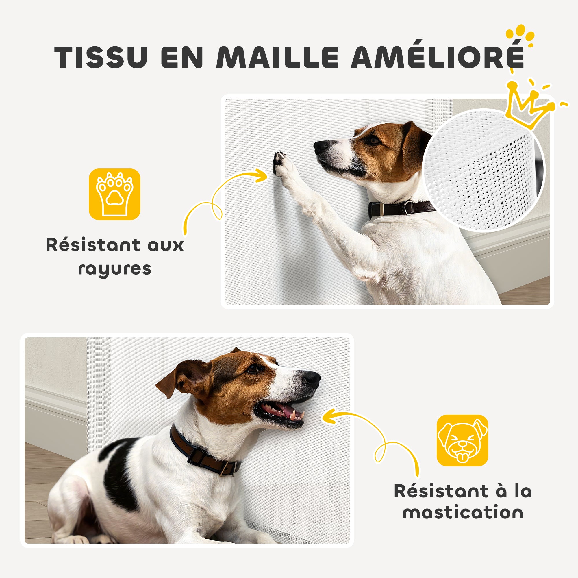 Cancello retrattile per cani da 0 a 144 cm, cancelletto di sicurezza per scale e porte per cani e gatti con bloccaggio, bianco