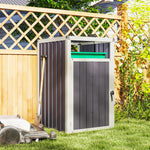 Abri pour 1 poubelle 240L cache poubelle extérieur couvercle relevable 180° acier galvanisé 73 x 81 x 122 cm gris foncé