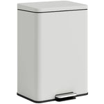 Poubelle de Cuisine 20 L en Métal, Poubelle avec Pédale, Couvercle à Fermeture Douce, Crème