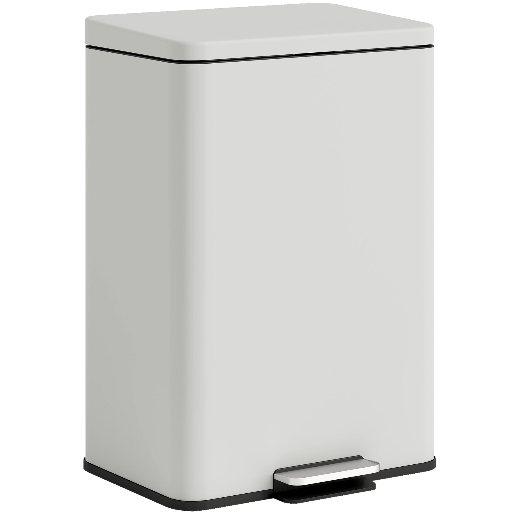 Poubelle de Cuisine 20 L en Métal, Poubelle avec Pédale, Couvercle à Fermeture Douce, Crème