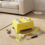 Jouet Interactif pour Chats d'Intérieur Rechargeable, 3 Modes Réglables Repos Intelligent, 18,8 x 14 x 6 cm, Jaune