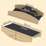 Bascule Chien Agility Réversible 2-en-1 Escalier pour Chien 3 Marches en Bois 80x39,5x20cm, Bois Naturel