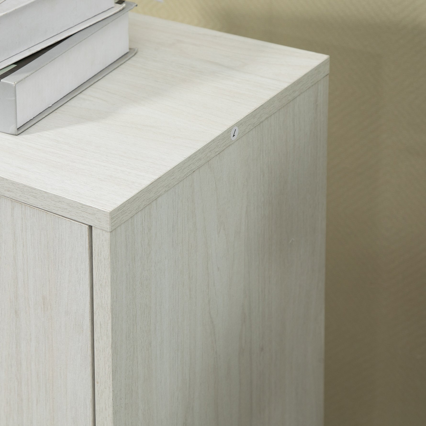 Meuble de rangement buffet commode moderne 1 placard et 4 tiroirs - en bois - pour salon, cuisine, entrée, salle à manger - blanc