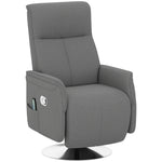 Fauteuil relax massant fauteuil de relaxation inclinable pivotant dossier et repose-pieds réglable 68,5x77x117cm gris