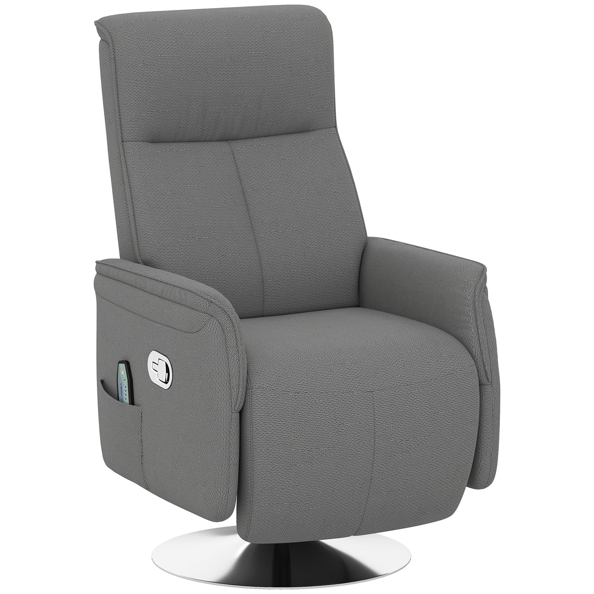 Fauteuil relax massant fauteuil de relaxation inclinable pivotant dossier et repose-pieds réglable 68,5x77x117cm gris