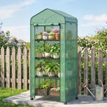 Serre de jardin balcon étagère serre 4 niveaux 69L x 50l x 165H cm acier époxy bâche amovible PE haute densité vert