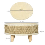 Panier rond chien sur pieds style cosy chic grand confort coussin moelleux intégré Ø 48 x 24,5H cm beige