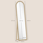 Miroir de sol arqué pleine longueur miroir sur pied cadre en effet imitation pierre pour salon chambre 40 x 160 cm beige