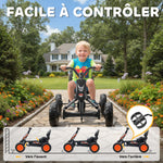 Kart à pédales pour enfants, karting enfant, avancer et reculer, pour garçons filles de 2-5 ans, 84x54x56 cm, noir