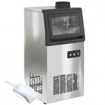 Machine à glaçons commerciale 36 kg/24h, acier inoxydable, ice maker, capacité 5,5 kg, 36 cubes par 10 minutes,
