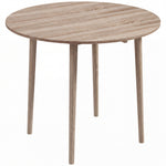 Folding dining table with 2 drop leaves - extendable round table - space-saving with wooden legs Ø89 x 73.5H cm