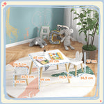 Ensemble table et 2 chaises enfant design scandinave motif oreille de lapin bois pin blanc