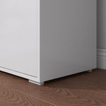 Commode Buffet Meuble de Rangement 2 tiroirs 2 Portes avec étagère 79 x 36 x 74 cm Blanc brillant