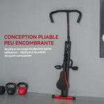 Appareil d'entraînement abdominal, appareil de fitness pliable avec siège réglable, pour bras jambes 57x105x115cm rouge