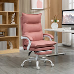 Fauteuil de bureau massant et chauffant, chaise de bureau, hauteur réglable, dossier inclinable, 66x74x121,5cm rose