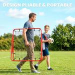 Filet de rebond en métal angle réglable et 20 cordes élastiques pour entraînement de football, tennis, handball 96x80x96