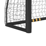 Futbol-atea babes-aparrarekin, lurreko 6 piketarekin eta PE sarearekin, 240x85x160cm, horia