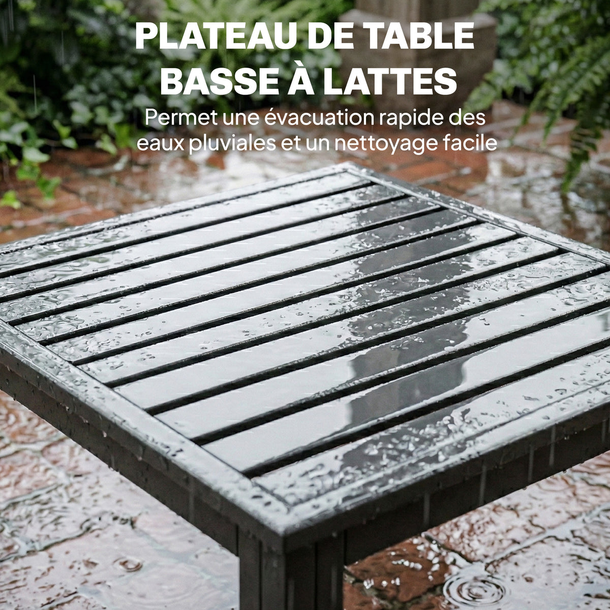 Salon de Jardin Mobilier de Terrasse 3 Pièces 4 Places Modulable avec Accoudoir Réglable Coussins Épais 16cm Gris-6