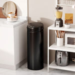 Poubelle cuisine automatique 50L acier inoxydable, poubelle à couvercle à fermeture en douceur, 30,5x30,5x85cm, noir