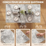 Table pliante de cuisine salle à manger amovible sur roulettes 75L x 140l x 74H cm 2 étagères intégrées en bois