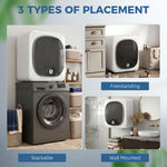 Sèche linge à évacuation électrique 800 W 4 Kg avec 5 modes de séchage, cuve en acier inoxydable, charge frontale