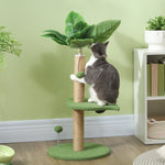 Krabpaal klimboom voor katten hoogte 83 cm met jute krabpaal, speelballen, pluche plateaus