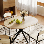 Tavolo da pranzo ovale allungabile per 4-6 persone, tavolo da cucina con allunga 100-135 cm, effetto legno naturale