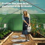 Serre de jardin tunnel grande taille avec bâche PE cadre en acier porte enroulable et 12 fenêtres 8 x 3 x 2 m vert