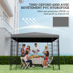 Toile de rechange pour pavillon toile de tonnelle trous de drainage protection solaire UPF30+ 3 x 3 m gris foncé