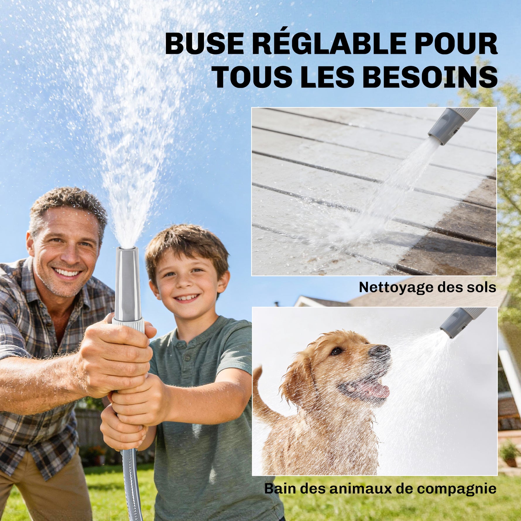Enrouleur Tuyau Arrosage Mural 20+1,6m x Ø 15mm, Dévidoir de Tuyaux d'Eau Rétractable Automatique Pivotant à 180°, Gris