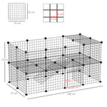 Cage parc clôture pour animaux domestiques enclos pour petits animaux modulable 2 niveaux 72 panneaux bords arrondis