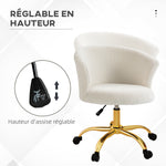 Chaise de bureau fauteuil de bureau ergonomique réglable en hauteur siège confortable pivotante piètement acier blanc