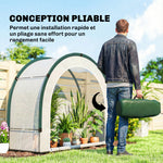 Serre de Jardin Pliable et Portable, Petite Serre de Balcon en Bâche PE et Porte Zippée, 200 x 80 x 164 cm, Vert