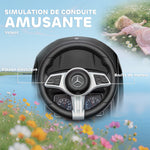 Porteur enfants Mercedes-Benz sous licence, porteur voiture à pousser avec poignée amovible, 91 x 40 x 83 cm, noir