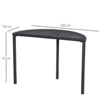 Table de jardin demi cercle - table de balcon demi lune - 100L x 50l x 74H cm résine tressée 4 fils imitation