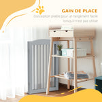 Barriere de sécurité pliable barrière chien trois plaques avec deux pieds de soutien 154 x 30 x 80 cm gris