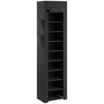 Étagère à Chaussures 20 Paires 10 Niveaux, Range-Chaussures en Métal avec Housse Anti-Poussière, Noir