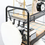 Chariot desserte de rangement à roulettes avec 5 paniers amovibles en acier, dim. 45L x 26.5l x 106H cm