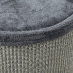 Krabton voor katten, sisal krabpaal met 3 niveaus bekleed met pluche, Ø 38 x 70 cm, lichtgrijs
