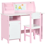 Ensemble table et chaise pour enfant avec tableau blanc - bureau pour enfant +5 ans - 90L x 45l x 85H cm rose