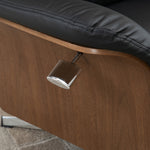 Fauteuil relax avec repose-pied, fauteuil de relaxation avec dossier inclinable, têtière réglable, 80x84x108cm, noir