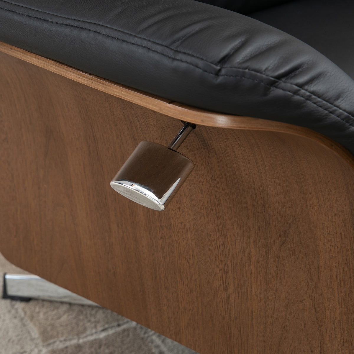 Fauteuil relax avec repose-pied, fauteuil de relaxation avec dossier inclinable, têtière réglable, 80x84x108cm, noir