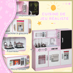 Cuisine enfant jouet d'imitation pour enfant - dinette enfant de 3-8 ans, rose