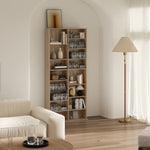 Rangements pour CD et DVD 18 compartiments capacité max. 640 CD/360 DVD 430 Blu-ray 78,5 x 24 x 175 cm bois naturel
