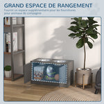 Gamelles Chiens Surélevées Gamelle Double Chien Chat Porte-Gamelles 2L Acier Inox 60 x 30 x 35,5 cm Gris