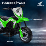 Moto cross éléctrique pour enfant licence Honda CRF450RL 3 roues batterie 6V enfants 18-36 mois vert