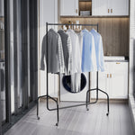 Portant à Vêtements avec Roulettes Tringle a Vêtement solide Charge 140 Kg 150 x 60 x 170 cm Porte-Manteau en acier noir