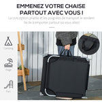 Bain de Soleil transat Pliable Dossier réglable Multipositions métal et Polyester Noir