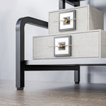 Étagère de rangement à 3 niveaux étagère en métal design industriel structure en acier 55 x 40 x 77 cm Noir
